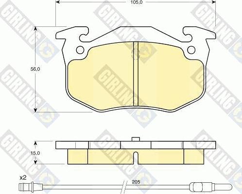 Girling 6111203 - Гальмівні колодки, дискові гальма autozip.com.ua