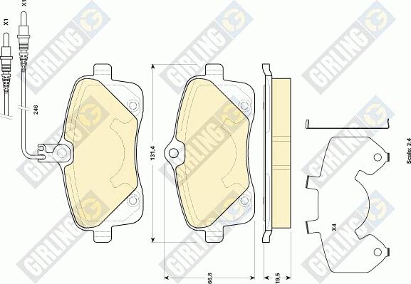 Girling 6118951 - Гальмівні колодки, дискові гальма autozip.com.ua