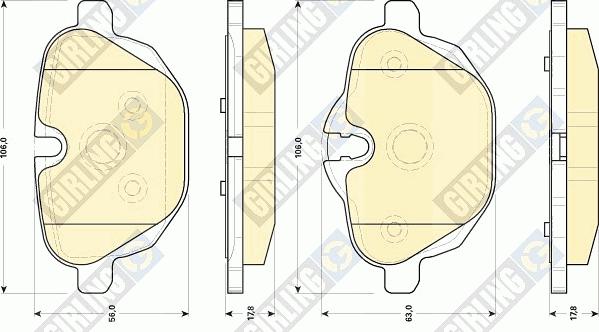 Girling 6118404 - Гальмівні колодки, дискові гальма autozip.com.ua