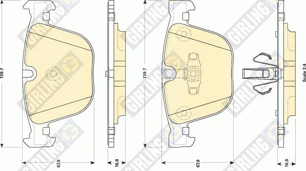 Girling 6118572 - Гальмівні колодки, дискові гальма autozip.com.ua