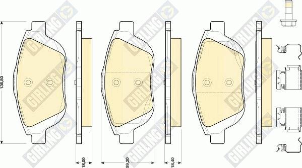 Girling 6118194 - Гальмівні колодки, дискові гальма autozip.com.ua