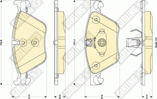 Girling 6118822 - Гальмівні колодки, дискові гальма autozip.com.ua