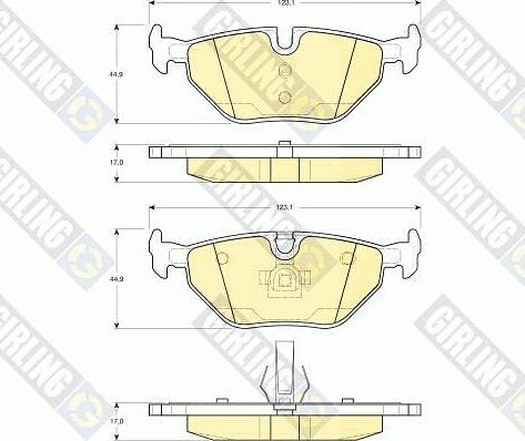 Girling 6113442 - Гальмівні колодки, дискові гальма autozip.com.ua