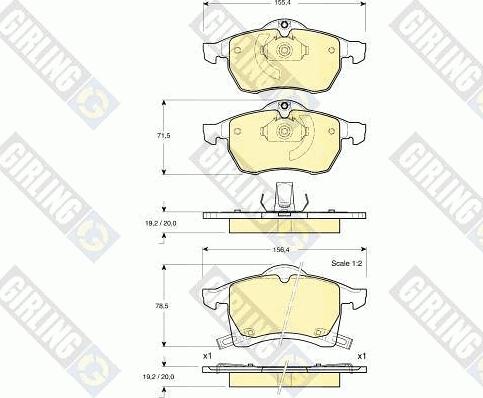 Girling 6113502 - Гальмівні колодки, дискові гальма autozip.com.ua