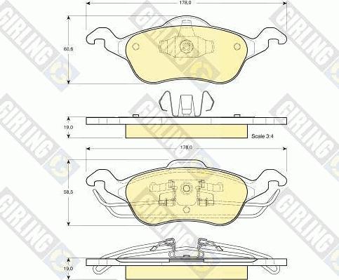 Girling 6113582 - Гальмівні колодки, дискові гальма autozip.com.ua