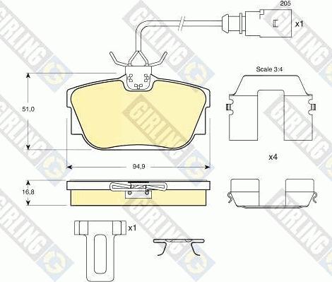 Girling 6113691 - Гальмівні колодки, дискові гальма autozip.com.ua