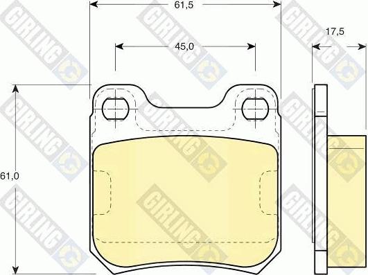 Girling 6113022 - Гальмівні колодки, дискові гальма autozip.com.ua