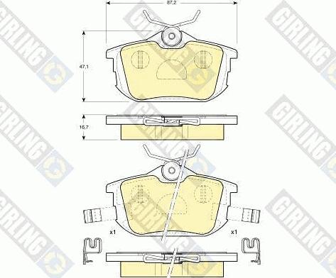 Girling 6113141 - Гальмівні колодки, дискові гальма autozip.com.ua