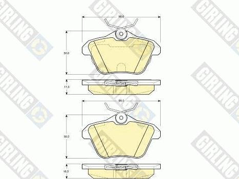 Girling 6113151 - Гальмівні колодки, дискові гальма autozip.com.ua