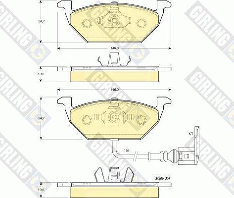 Girling 6113865 - Гальмівні колодки, дискові гальма autozip.com.ua