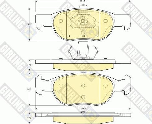 Girling 6113822 - Гальмівні колодки, дискові гальма autozip.com.ua