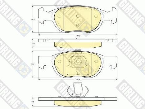 Girling 6113392 - Гальмівні колодки, дискові гальма autozip.com.ua