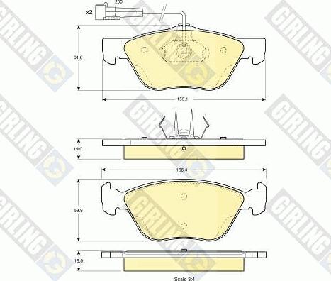 Girling 6113382 - Гальмівні колодки, дискові гальма autozip.com.ua