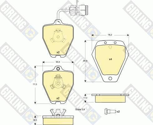 Girling 6113291 - Гальмівні колодки, дискові гальма autozip.com.ua