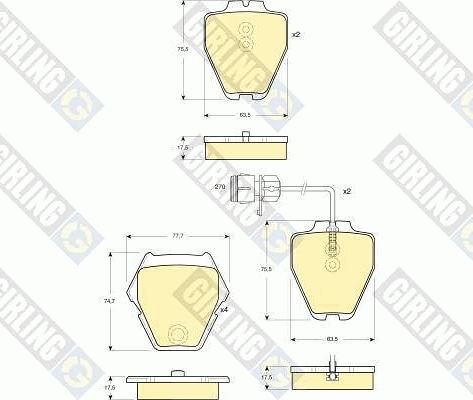 Girling 6113711 - Гальмівні колодки, дискові гальма autozip.com.ua