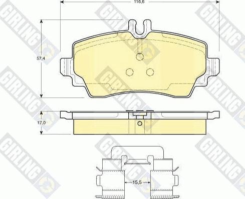 Girling 6112921 - Гальмівні колодки, дискові гальма autozip.com.ua