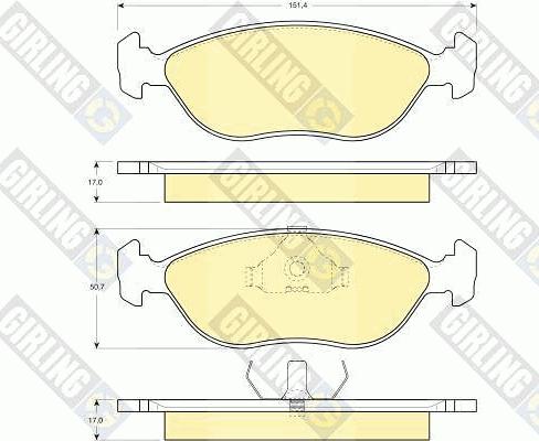 Girling 6112462 - Гальмівні колодки, дискові гальма autozip.com.ua