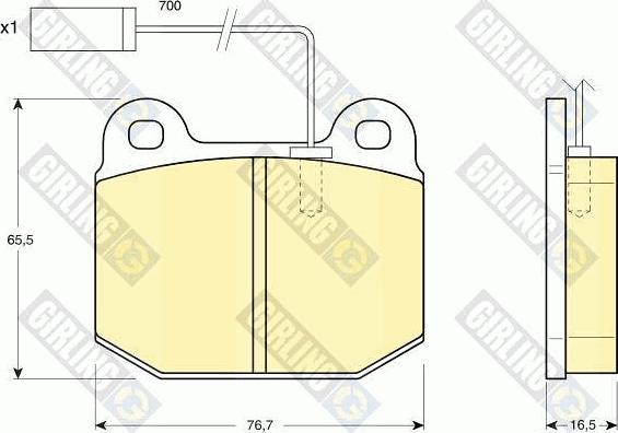 Girling 6112532 - Гальмівні колодки, дискові гальма autozip.com.ua