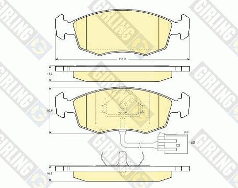 Girling 6112082 - Гальмівні колодки, дискові гальма autozip.com.ua