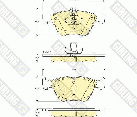 Girling 6112152 - Гальмівні колодки, дискові гальма autozip.com.ua