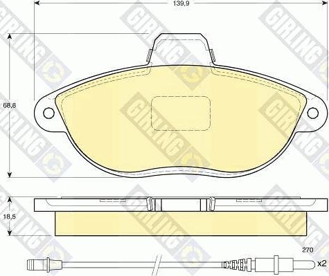 Girling 6112163 - Гальмівні колодки, дискові гальма autozip.com.ua