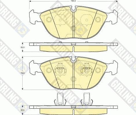 Girling 6112852 - Гальмівні колодки, дискові гальма autozip.com.ua