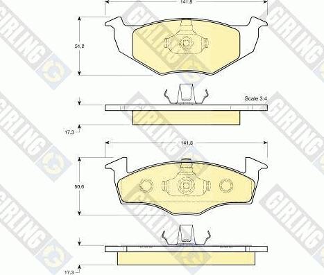 Girling 6112742 - Гальмівні колодки, дискові гальма autozip.com.ua