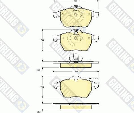 Girling 6112712 - Гальмівні колодки, дискові гальма autozip.com.ua