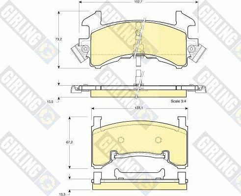 Girling 6112723 - Гальмівні колодки, дискові гальма autozip.com.ua