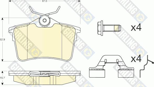 Girling 6117991 - Гальмівні колодки, дискові гальма autozip.com.ua