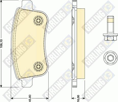 Girling 6117911 - Гальмівні колодки, дискові гальма autozip.com.ua