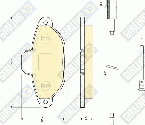 Girling 6117453 - Гальмівні колодки, дискові гальма autozip.com.ua