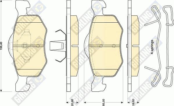 Girling 6117532 - Гальмівні колодки, дискові гальма autozip.com.ua