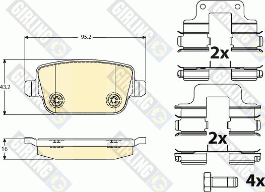 Girling 6117091 - Гальмівні колодки, дискові гальма autozip.com.ua