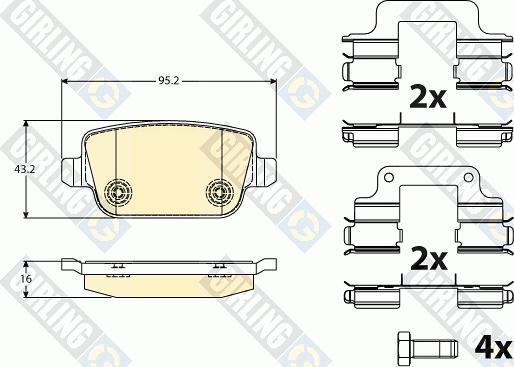 Girling 6117081 - Гальмівні колодки, дискові гальма autozip.com.ua