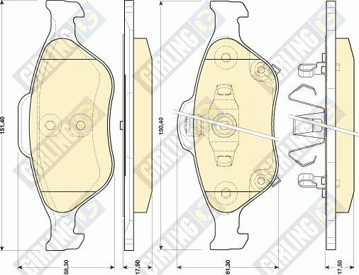 Girling 6134579 - Гальмівні колодки, дискові гальма autozip.com.ua