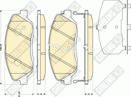 Girling 6134189 - Гальмівні колодки, дискові гальма autozip.com.ua