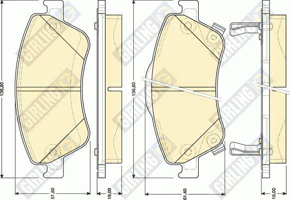 Girling 6134814 - Гальмівні колодки, дискові гальма autozip.com.ua