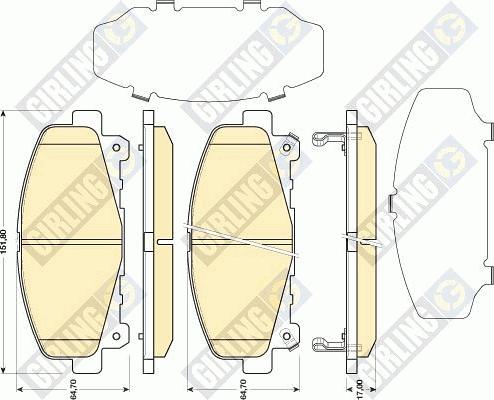 Girling 6134779 - Гальмівні колодки, дискові гальма autozip.com.ua