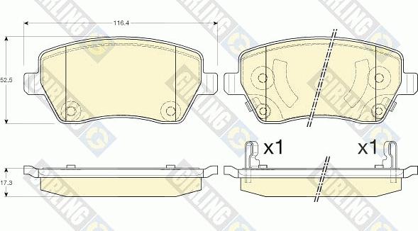 Girling 6135461 - Гальмівні колодки, дискові гальма autozip.com.ua