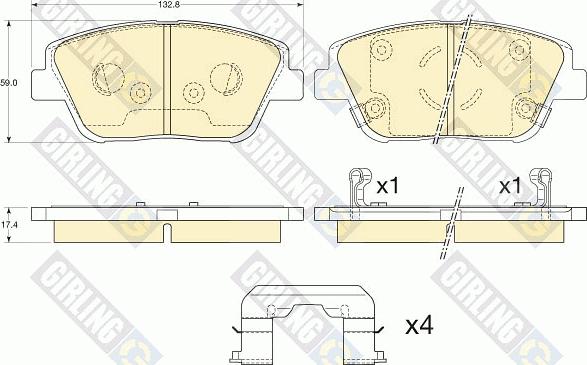 Girling 6135405 - Гальмівні колодки, дискові гальма autozip.com.ua