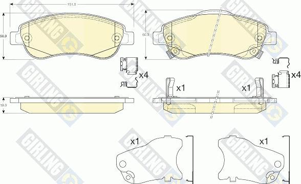 Girling 6135593 - Гальмівні колодки, дискові гальма autozip.com.ua