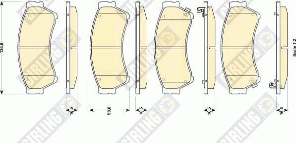 Girling 6135019 - Гальмівні колодки, дискові гальма autozip.com.ua