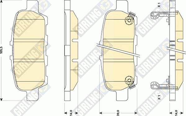 Girling 6135089 - Гальмівні колодки, дискові гальма autozip.com.ua