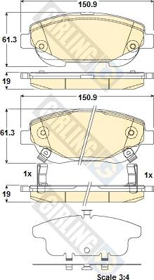 Girling 6135184 - Гальмівні колодки, дискові гальма autozip.com.ua