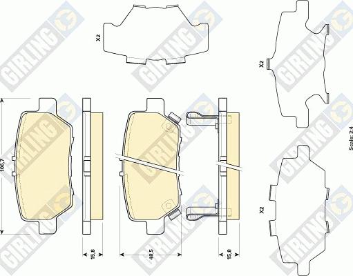 Girling 6135129 - Гальмівні колодки, дискові гальма autozip.com.ua