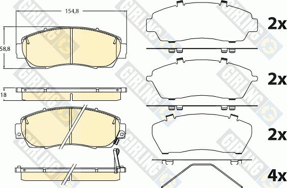 Girling 6135816 - Гальмівні колодки, дискові гальма autozip.com.ua