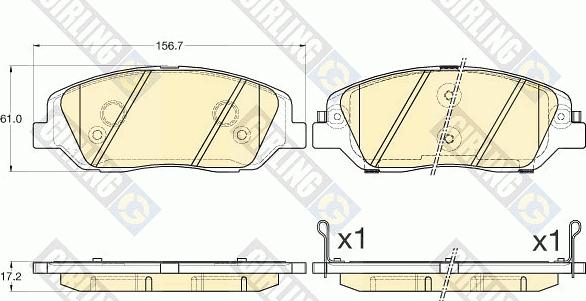 Girling 6135746 - Гальмівні колодки, дискові гальма autozip.com.ua