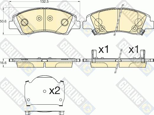 Girling 6136186 - Гальмівні колодки, дискові гальма autozip.com.ua