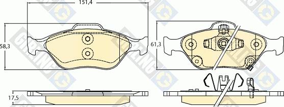 Girling 6136256 - Гальмівні колодки, дискові гальма autozip.com.ua